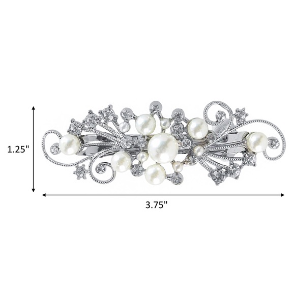 🆕 Scunci Jeweled Statement Hair Clip in Silver with Sparkle Flower 1ct - Picture 3 of 8